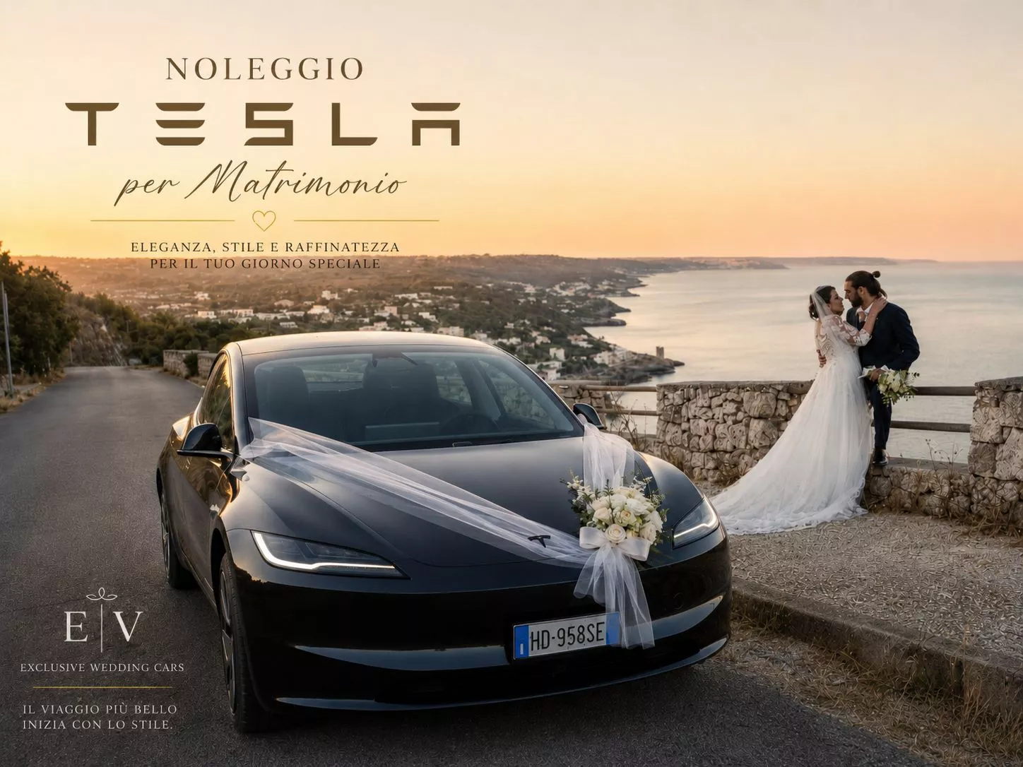 Noleggio Tesla per Matrimoni nel Salento